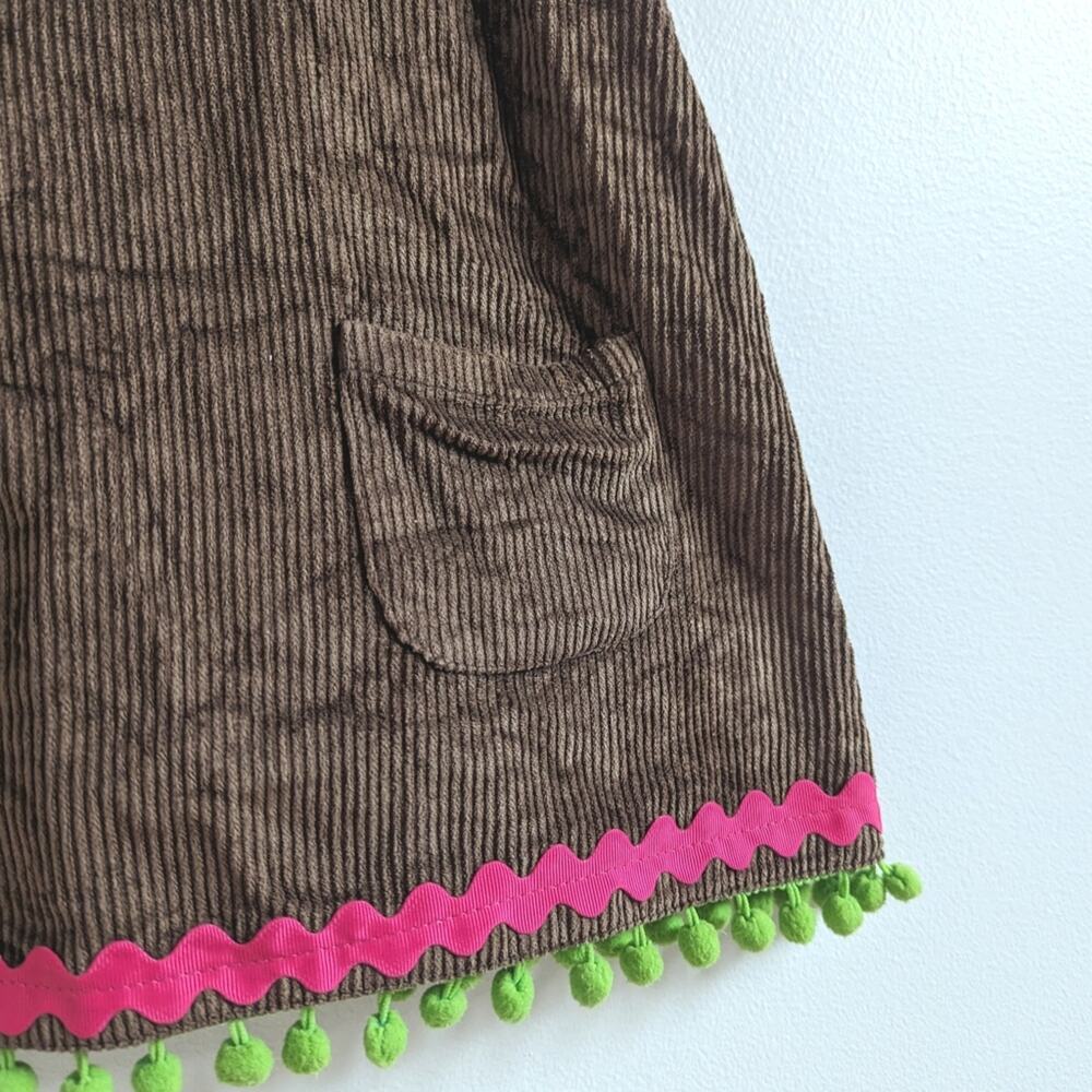 Mud Pie Pinafore Girls Sz 2T Owl Brown Corduroy Boutique Cute - Picture 3 of 5